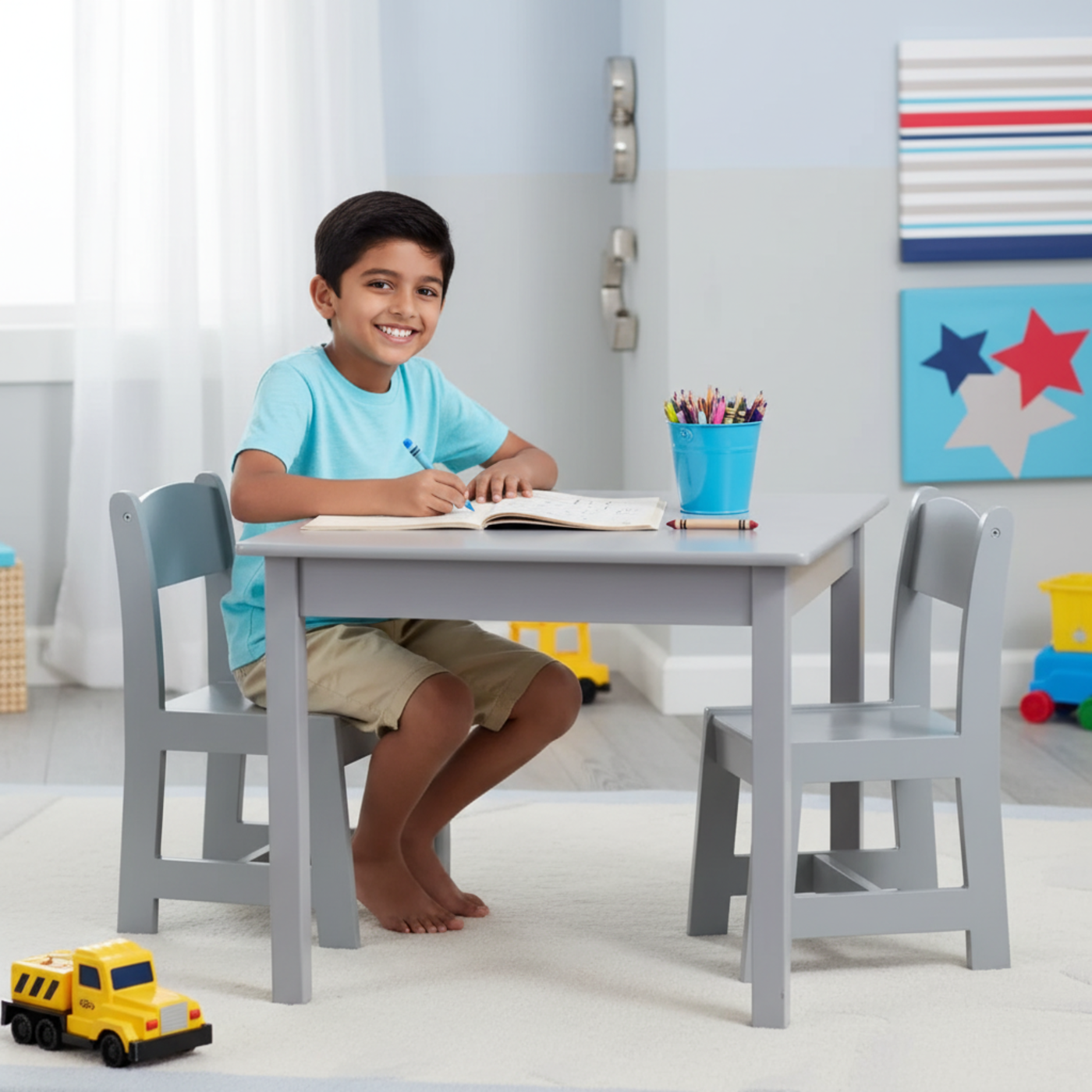 Delta Children MySize Table & 2 Chair Set - Grey