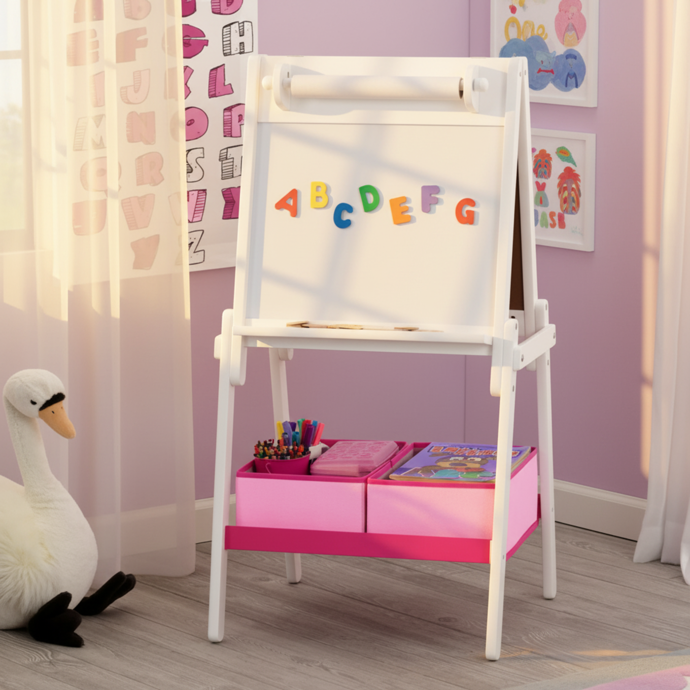 Delta Children Mysize Double Sided Activity Easel With Paper Roll