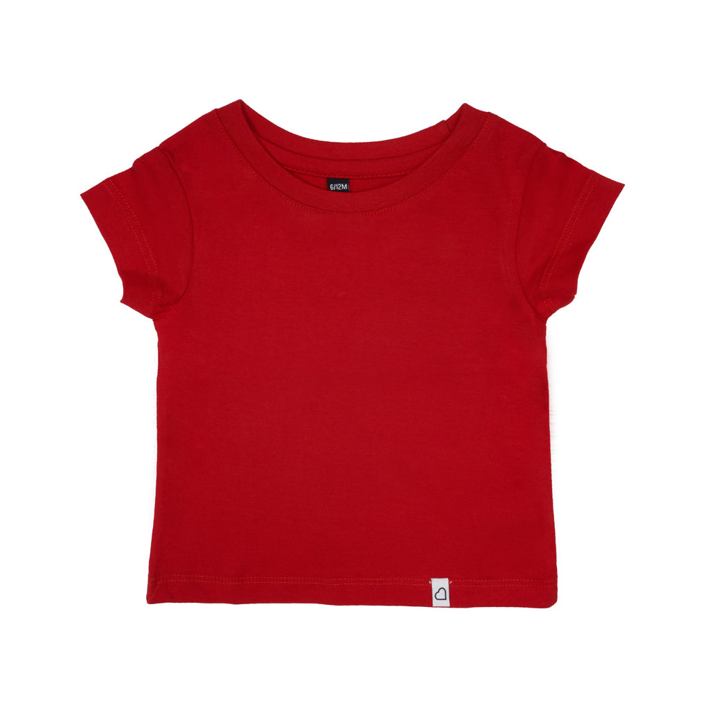 GingerBread Pure Cotton, Half Sleeve, Round Neck & Solid Tshirt For Girls