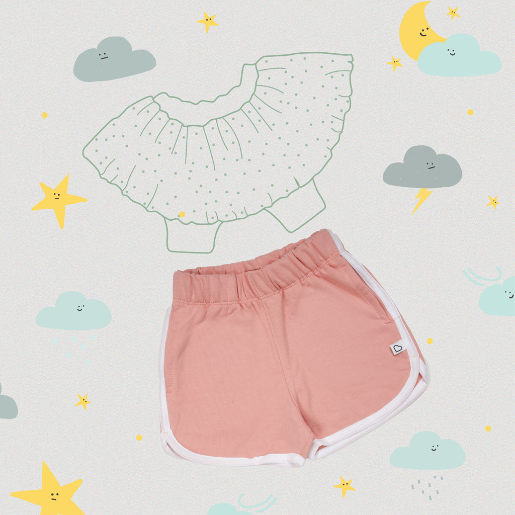 Gingerbread Pure Cotton Solid Shorts For Girls