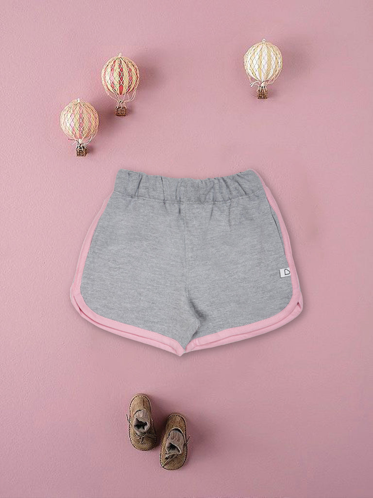 Gingerbread Pure Cotton Solid Shorts For Girls
