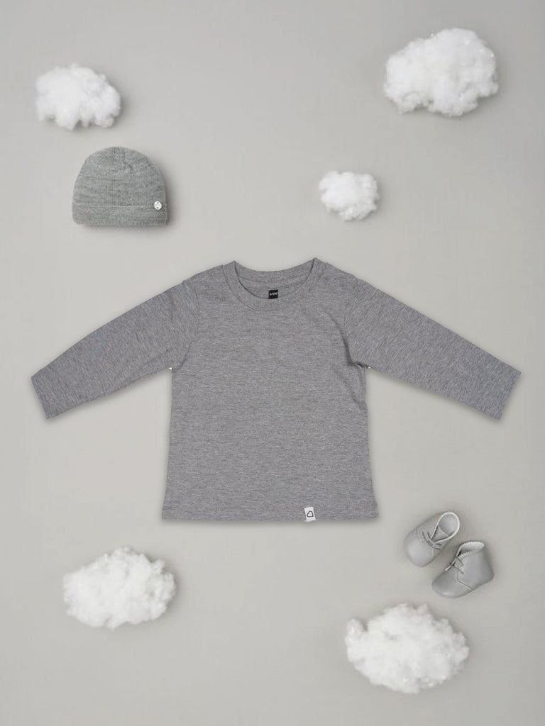 GingerBread Pure Cotton, Full Sleeve, Round Neck & Solid Tshirt For Girls