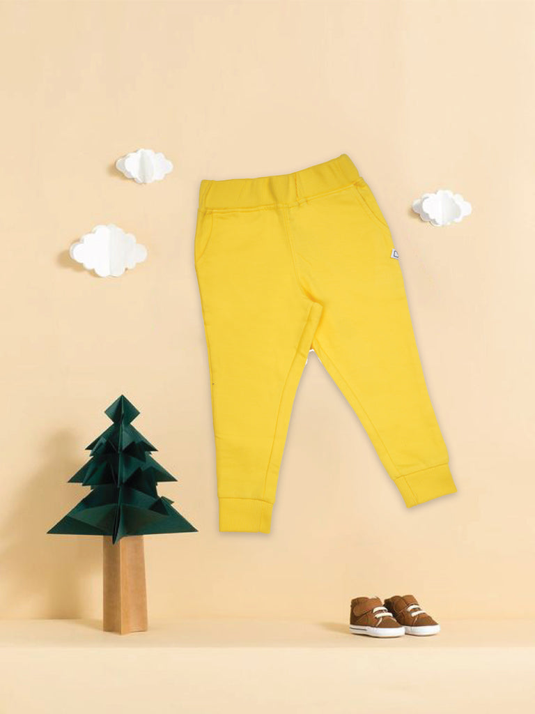 Gingerbread Pure Cotton Solid Jogger Track Pants For Girls