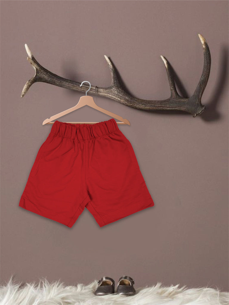 Gingerbread Pure Cotton Solid Shorts For Boys