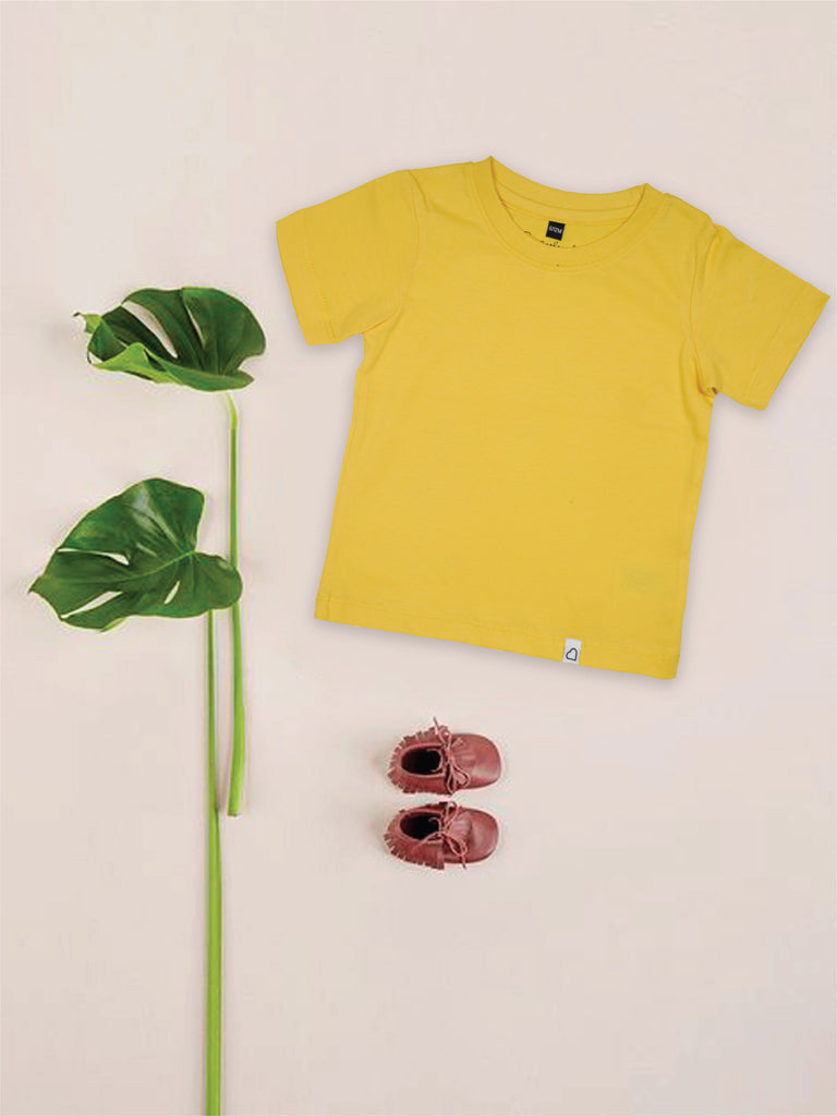 Gingerbread Pure Cotton, Half Sleeve, Round Neck & Solid Tshirt For Boys