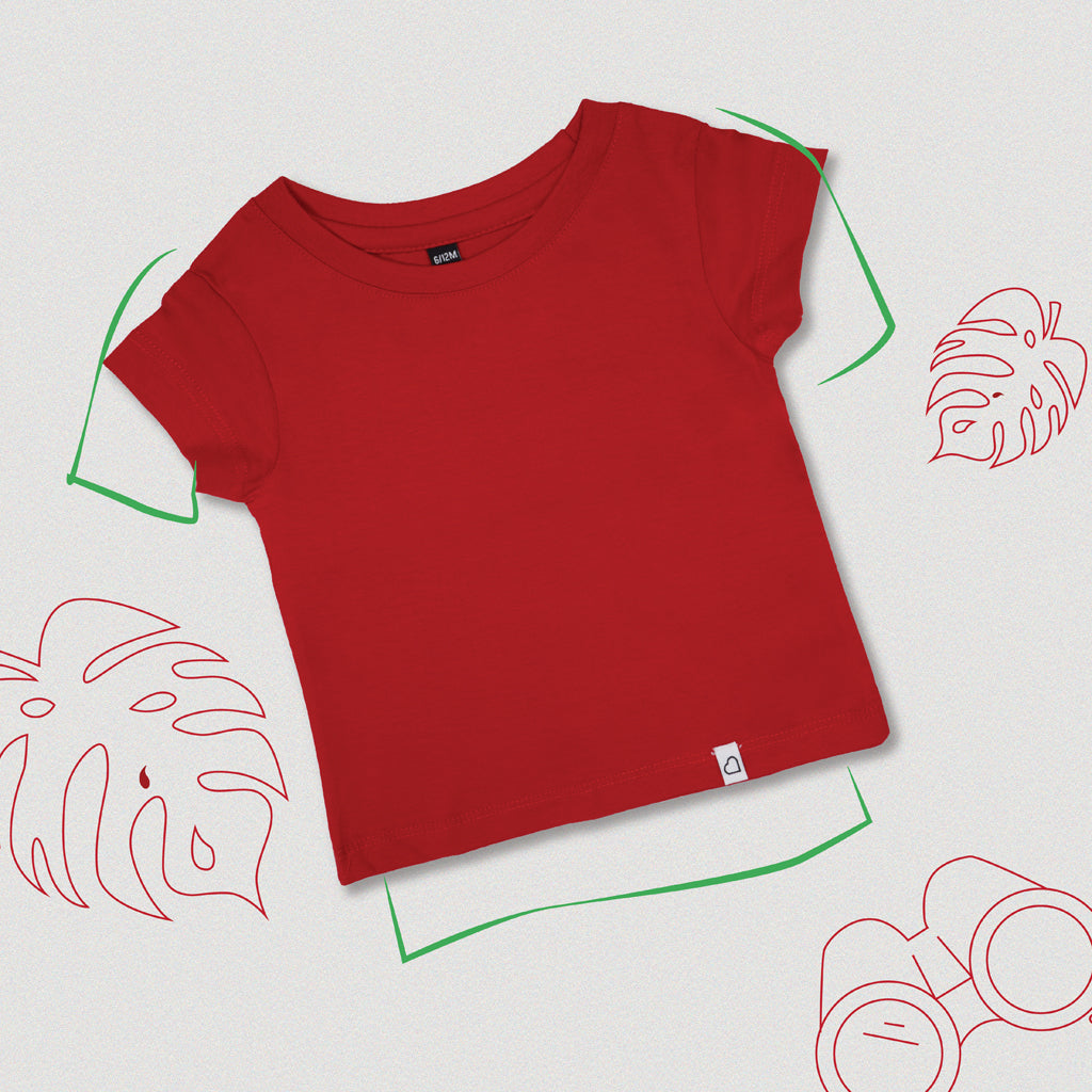 GingerBread Pure Cotton, Half Sleeve, Round Neck & Solid Tshirt For Girls