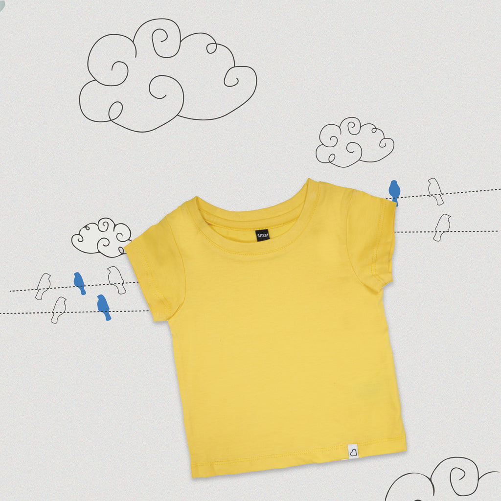 GingerBread Pure Cotton, Half Sleeve, Round Neck & Solid Tshirt For Girls