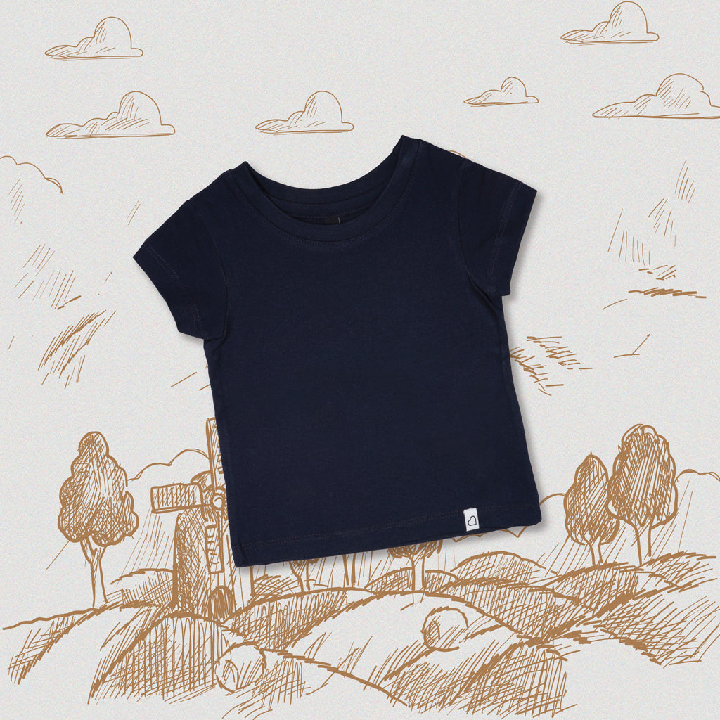 GingerBread Pure Cotton, Half Sleeve, Round Neck & Solid Tshirt For Girls