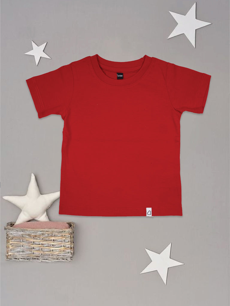 Gingerbread Pure Cotton, Half Sleeve, Round Neck & Solid Tshirt For Boys