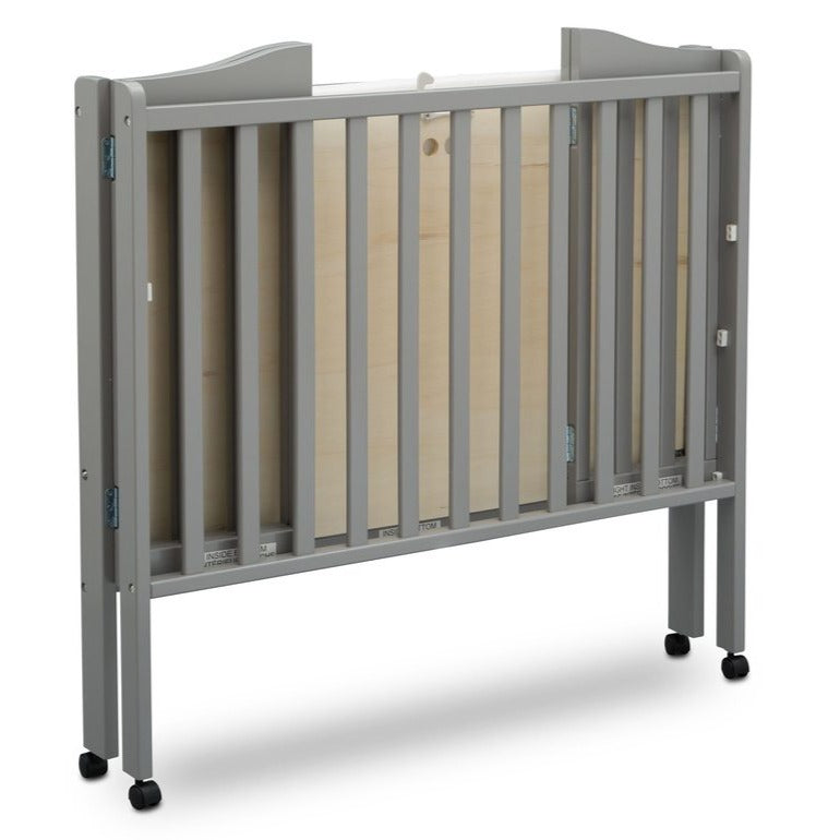 Delta Children Portable Folding Crib With Mattress, Grey
