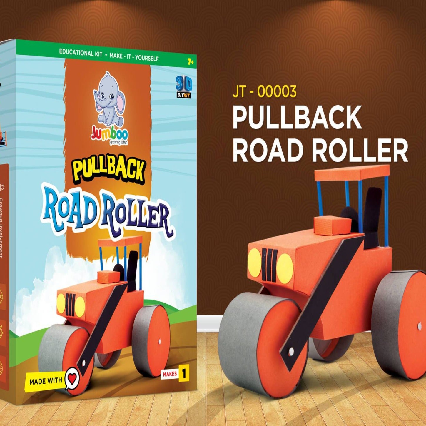 Road Roller DIY Paper Art & Craft Kit - Jumboo Toys