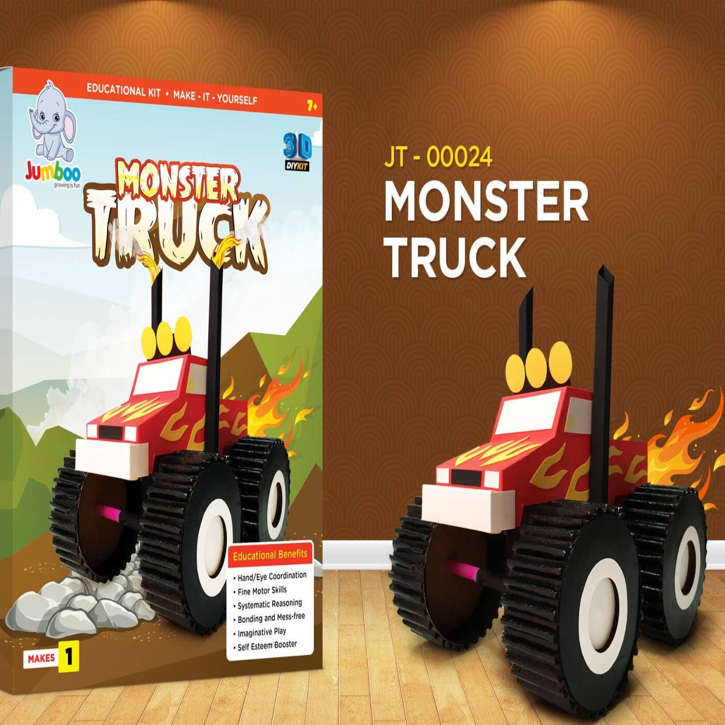 Monster Truck DIY Paper Art & Craft Kit - Jumboo Toys