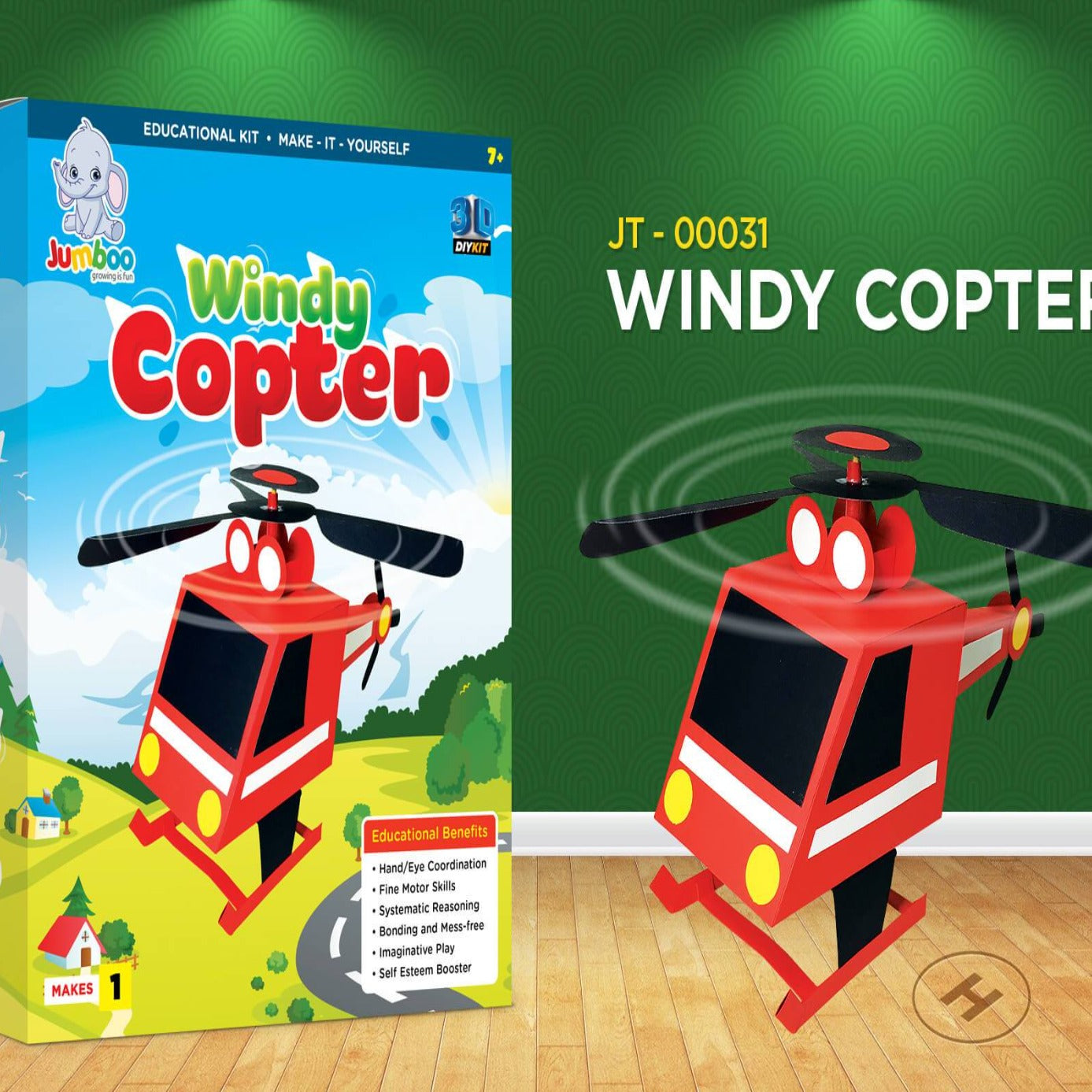 Windy Copter DIY Paper Art & Craft Kit - Jumboo Toys