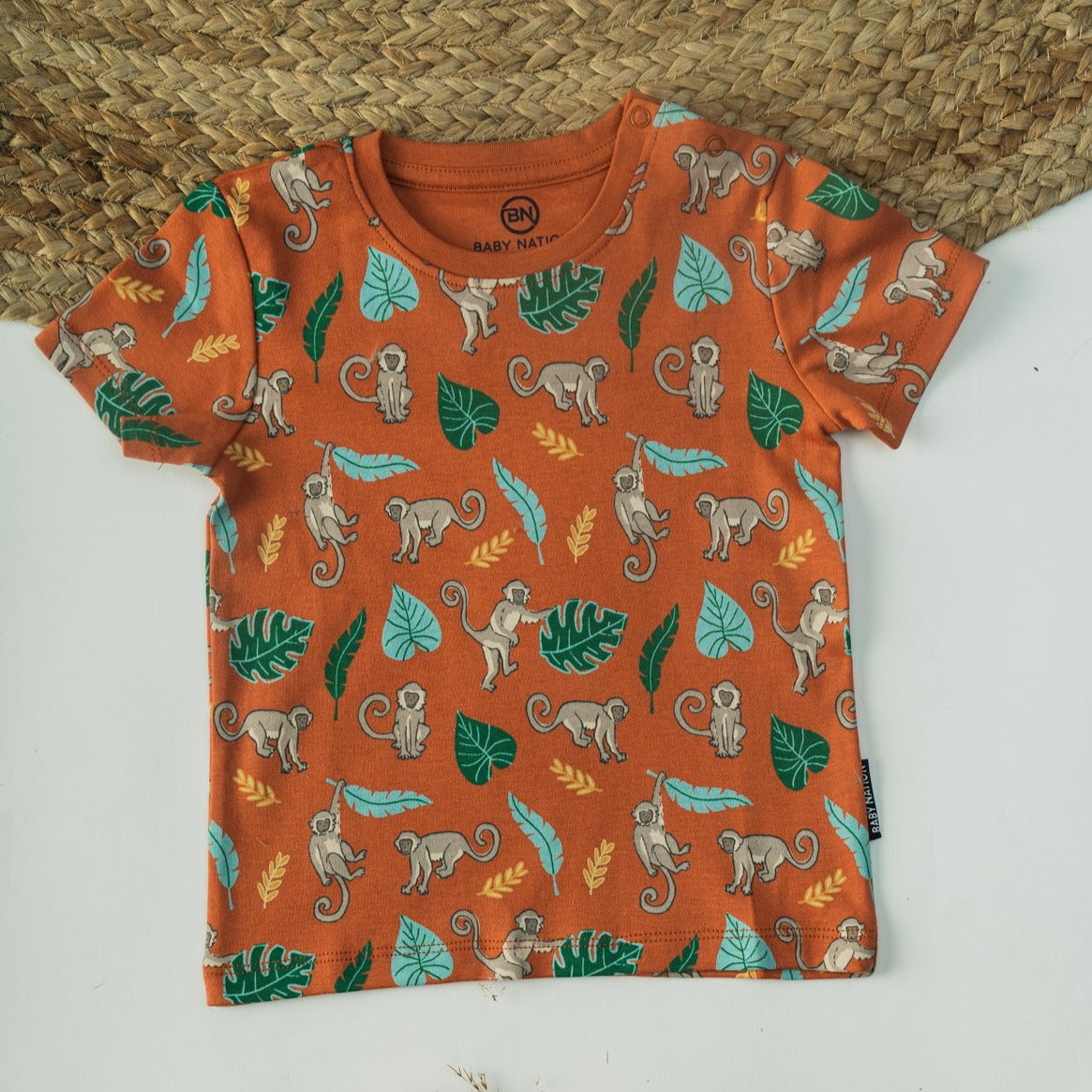 Boys Monkey Print Short Sleeve T-Shirt