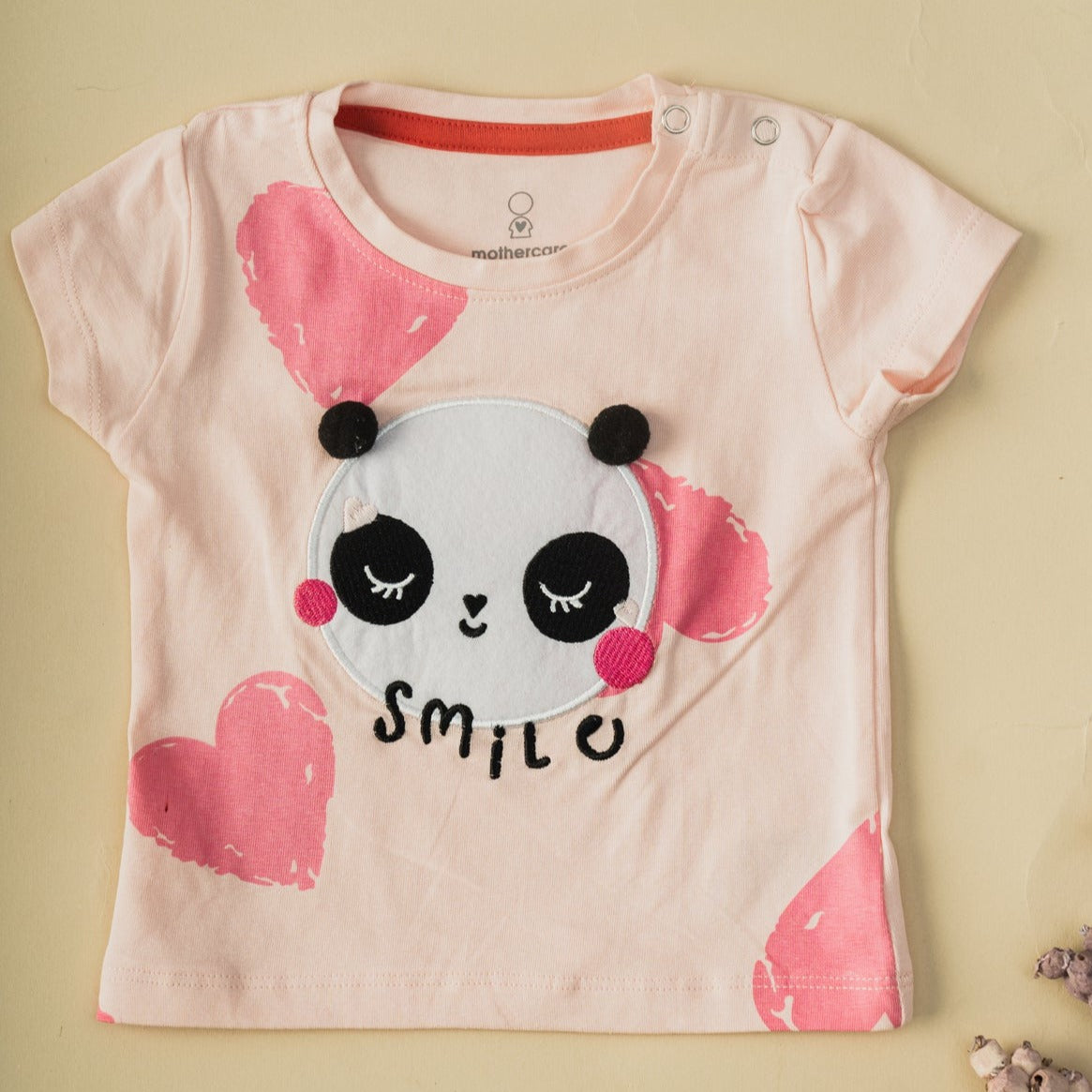 Baby Girls Panda Print Short Sleeve T-Shirt