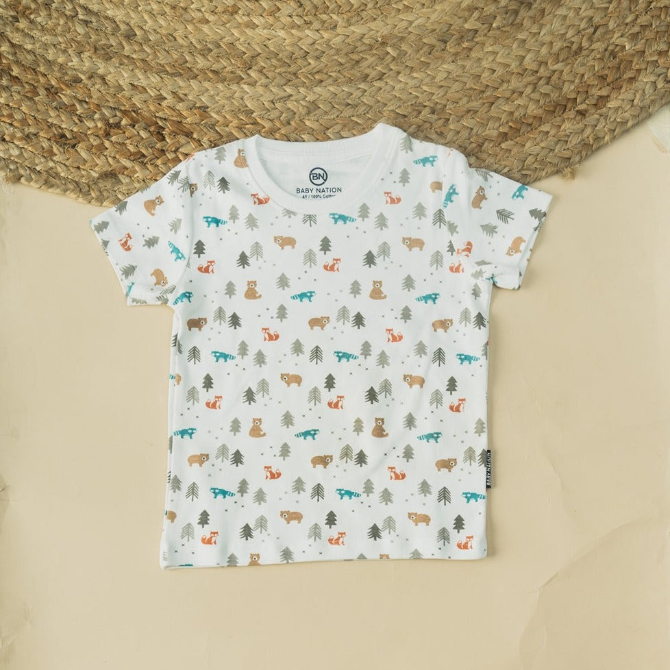 Kids Unisex Animal Print Regular Tee