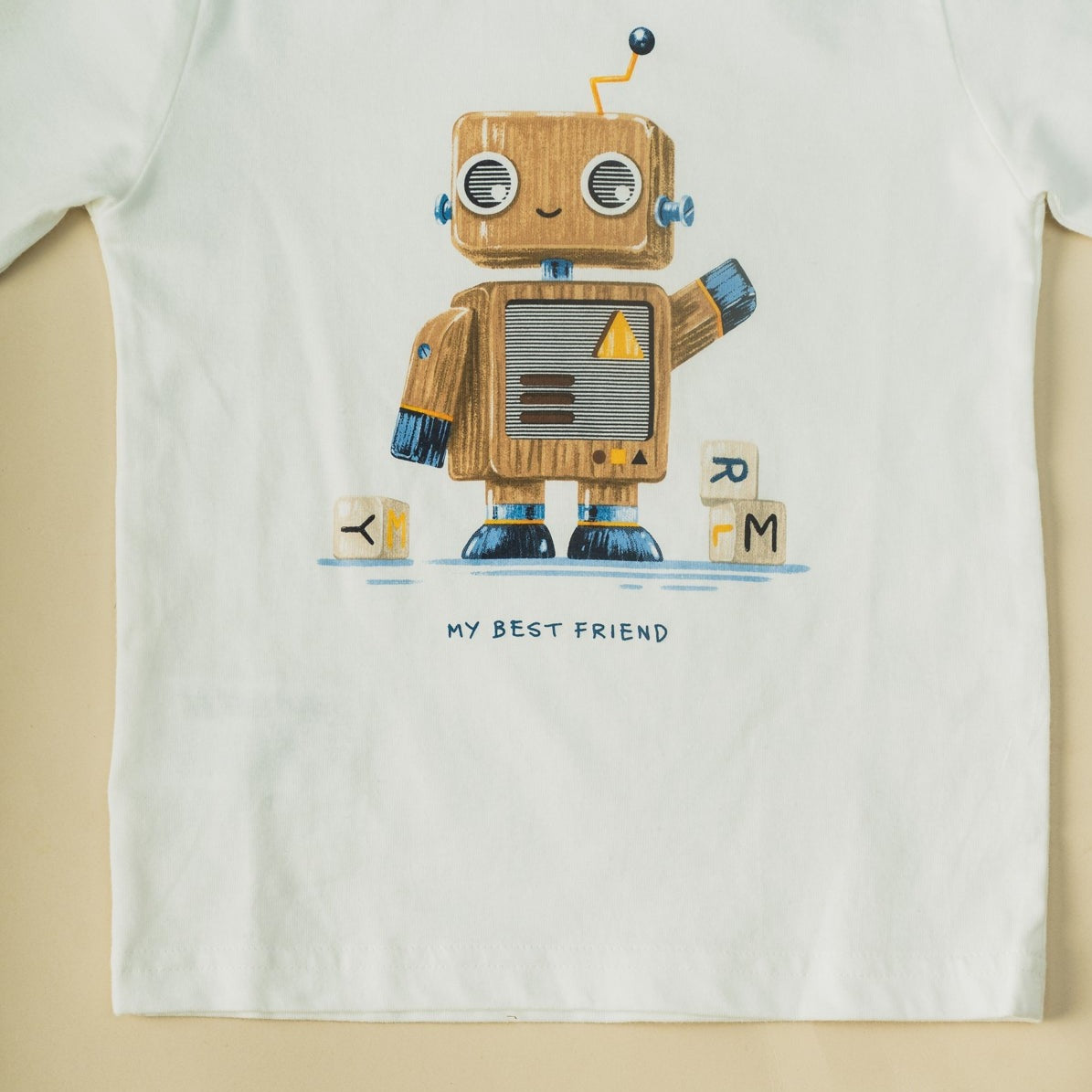 Baby Boys Printed Long Sleeve Robot T-Shirt