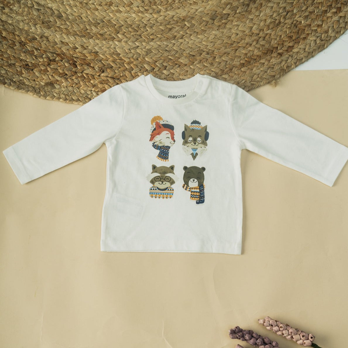 Baby Girls Animals Printed Long Sleeve T-Shirt