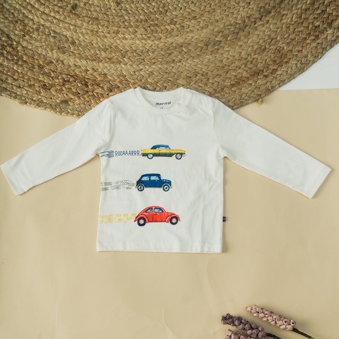 Baby Boys Cars Printed Long Sleeve T-Shirt