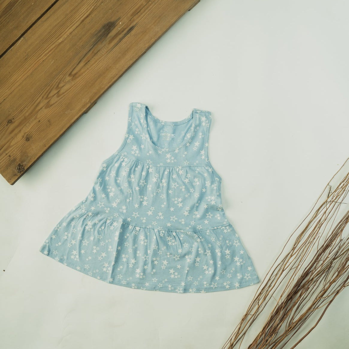 Girls Star Print Sleeveless Dress
