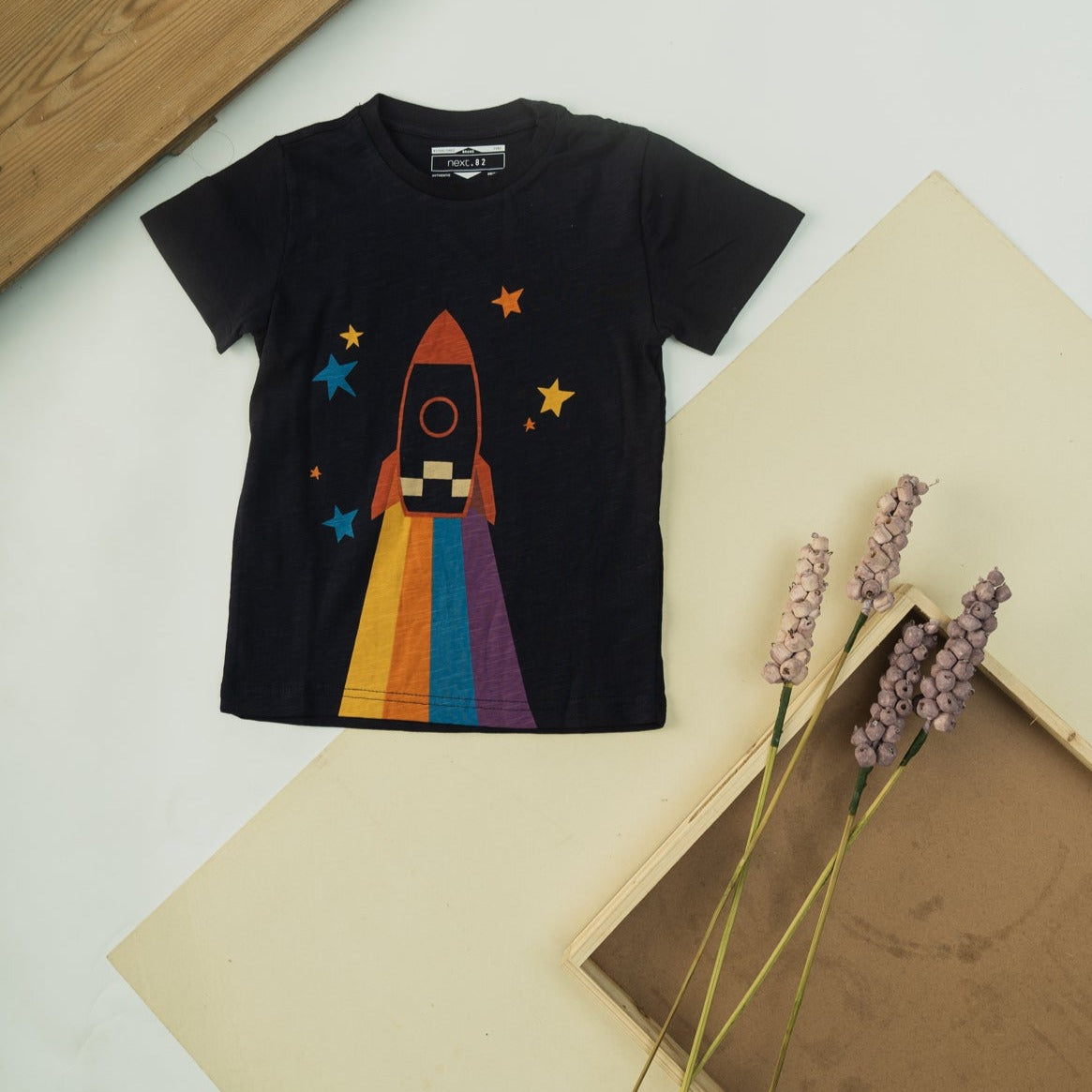 Boys Printed Short Sleeve Space T-Shirt