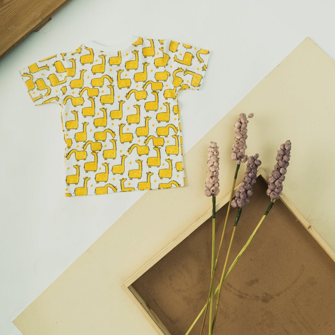 Baby Girls Giraffe Print Short Sleeve T-Shirt