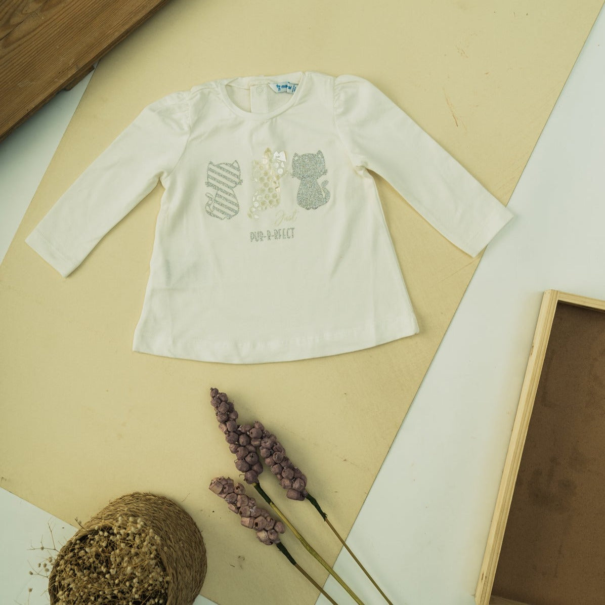 Baby Girls Printed Long Sleeve Flared T-Shirt