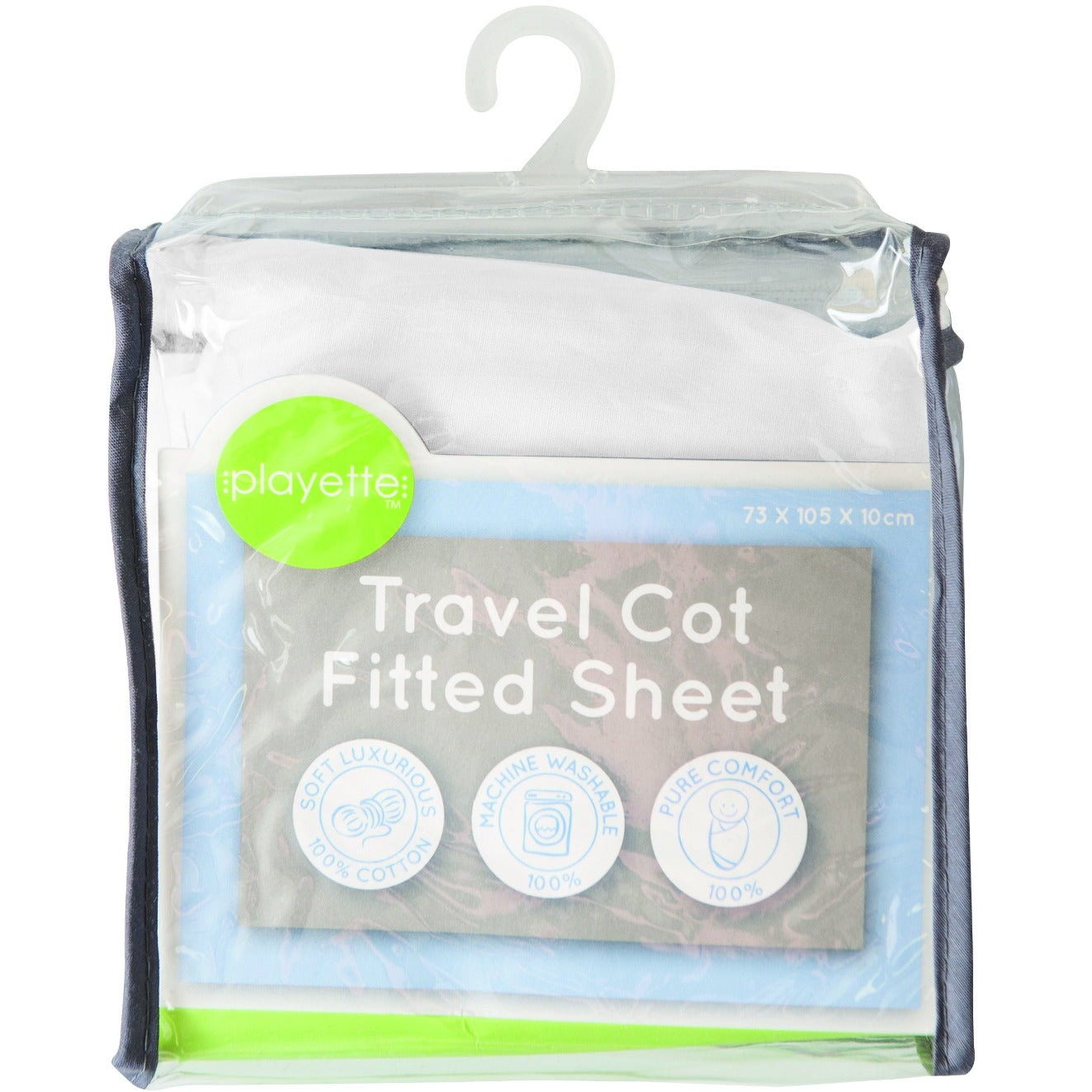 Playette Travel Cot Fitted Sheet - White