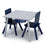 Delta Children Kids Table and Chair Set with Storage (2 Chairs Included) - Navy / Grey