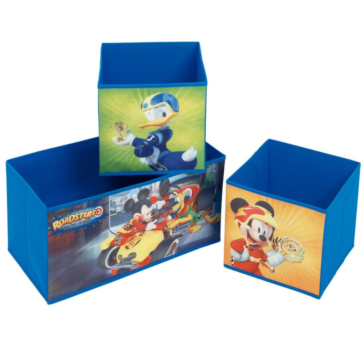Mickey Mouse Roadster Racers Storage Shelf With 3 Fabric Bins