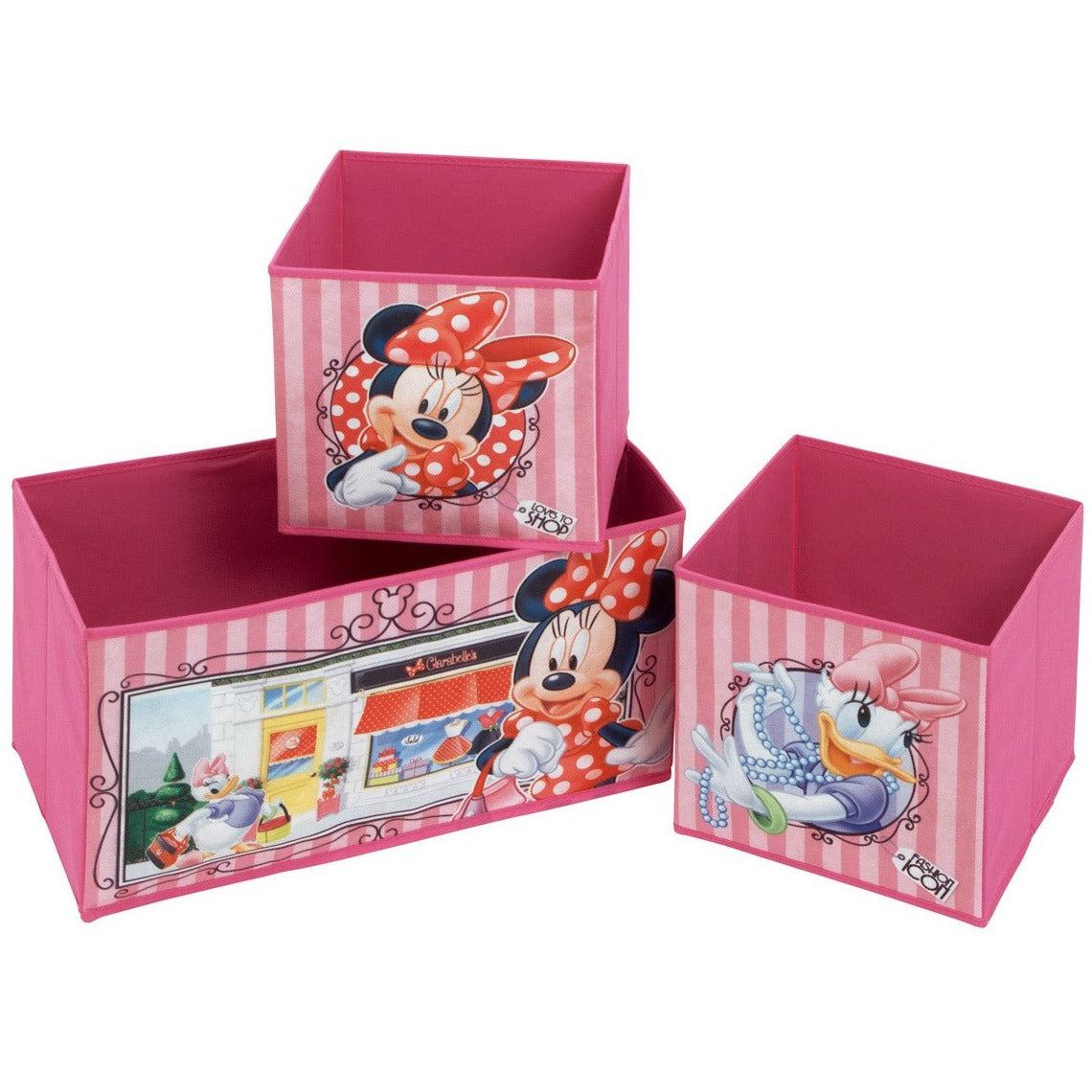 Minnie Mouse Storage Shelf With 3 Fabric Bins