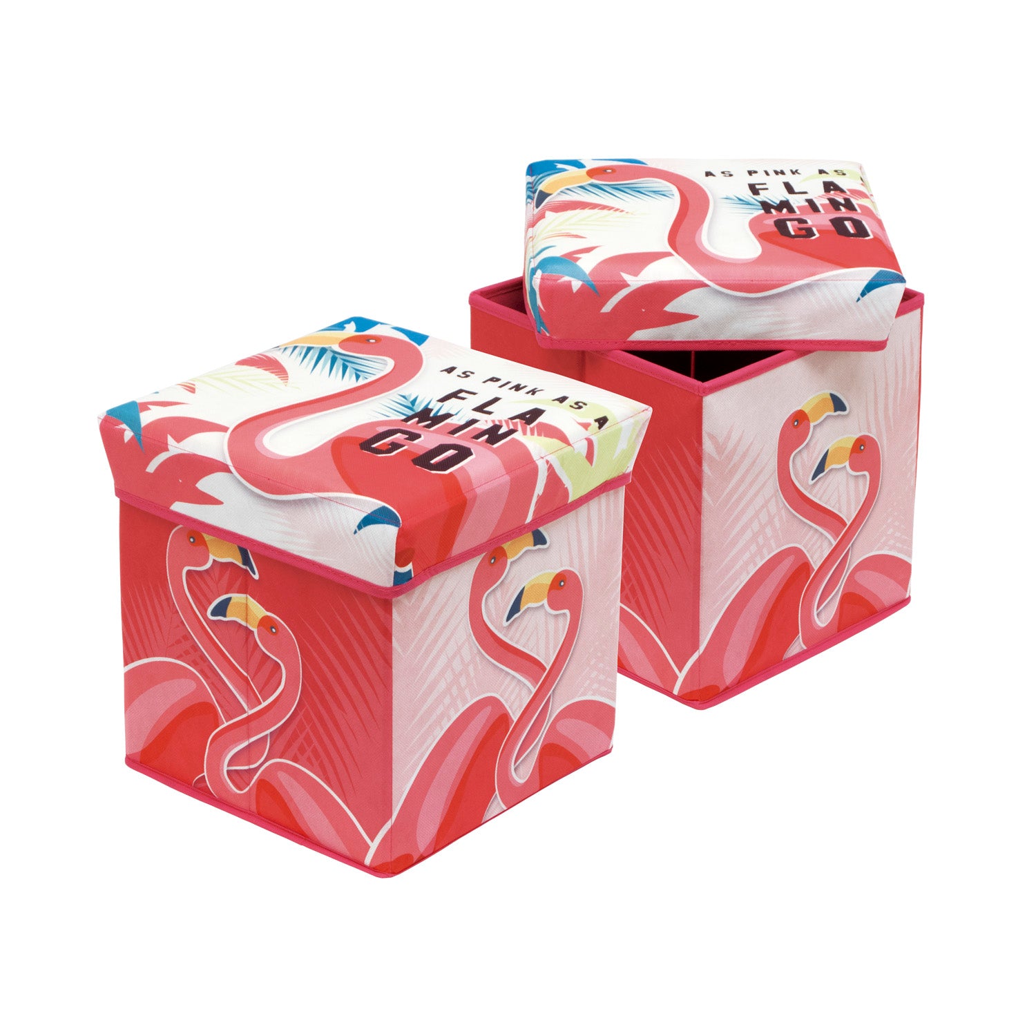 Flamingo Fabric Storage Bin With Stool by Zaska